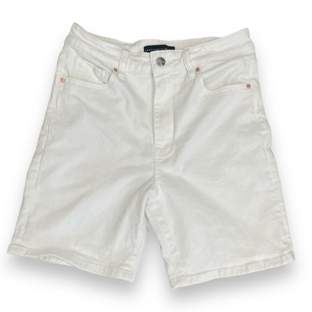 Sanctuary White Denim High Waisted Shorts 28